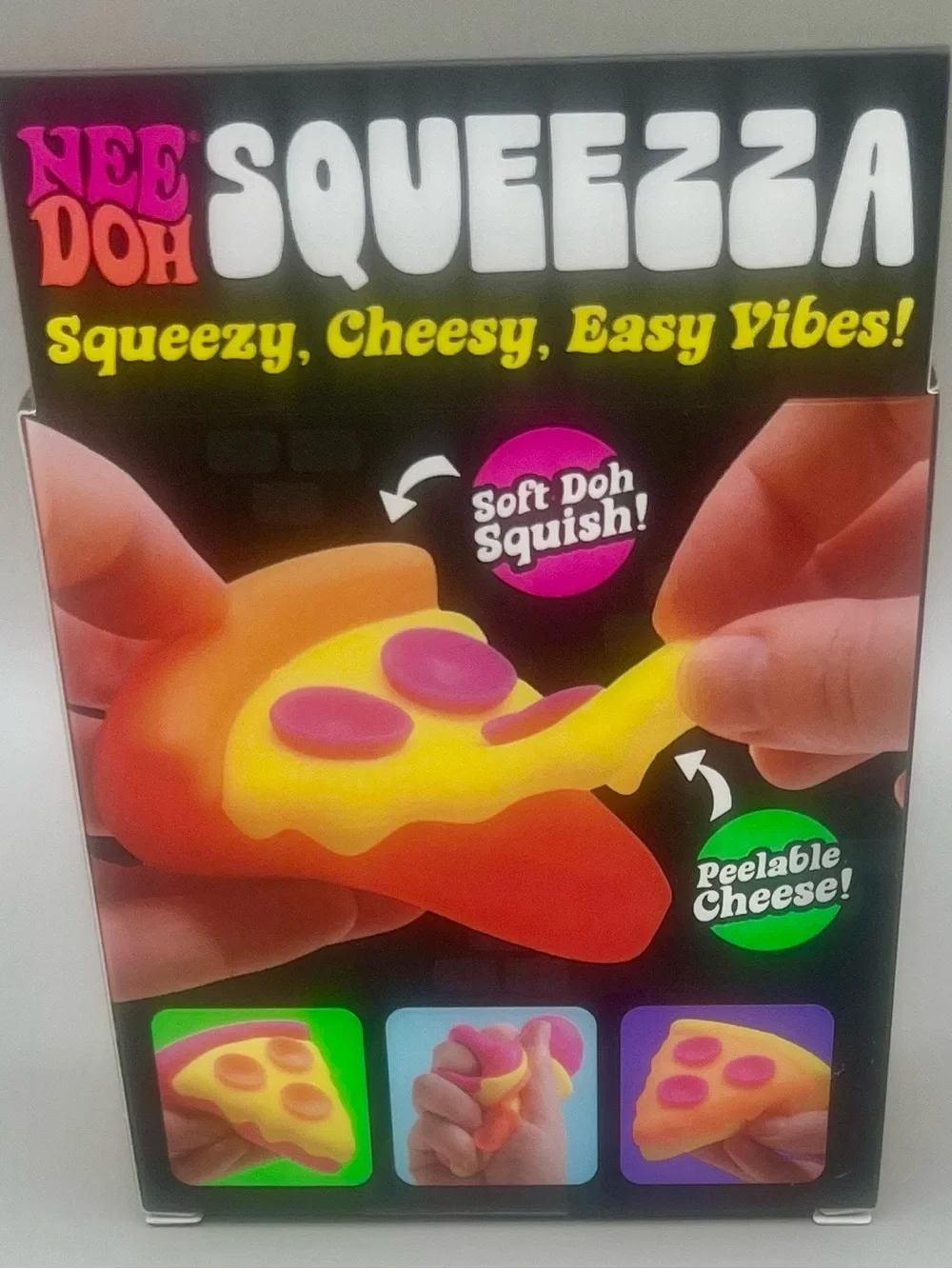 Authentic Schylling NeeDoh SQUEEZZA Pizza 🍕Pink/Orange/Yellow 🩷🧡💛 Soft Doh NEW